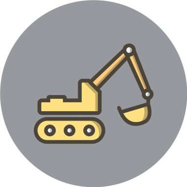 Kazı vektör simgesi. inşaat endüstrisi sembolü.