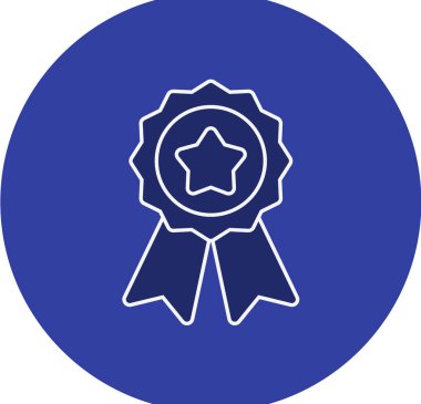 Beyaz arkaplanda düz stil madalya ikonu var. ödül sembolü vektör çizimi.