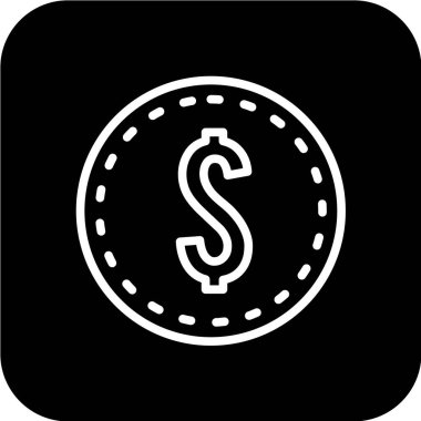 Dolar işareti simgesi, vektör çizimi