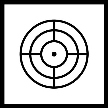 Siyah arkaplanda vektör hedef simgesi 