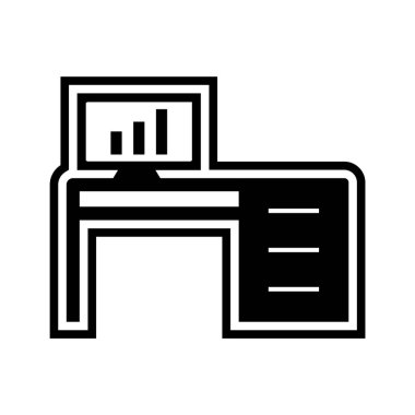 Ofis Tablosu Simgesi Moda Biçiminde İzole Arkaplan  