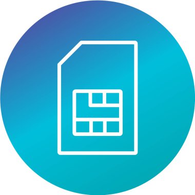 sim kart simgesi, vektör illüstrasyonu