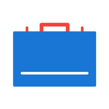 Düz renkli evrak çantası simgesi. vektör illüstrasyonu