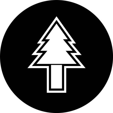 Çam Ağacı Simgesi Moda Tarzı İzole Arkaplan   