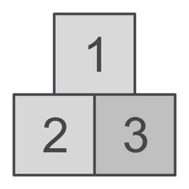 Moda Biçimli 123 Küp Simgesi İzole Arkaplan      