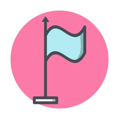  Eğilim biçimi izole edilmiş arkaplanda bayrak simgesi