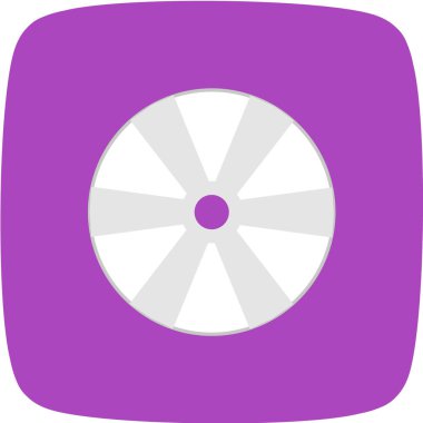 Multimedya düz simgesi beyaz arkaplanda izole edildi