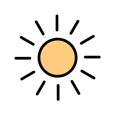 Güneş simgesi, vektör illüstrasyonu