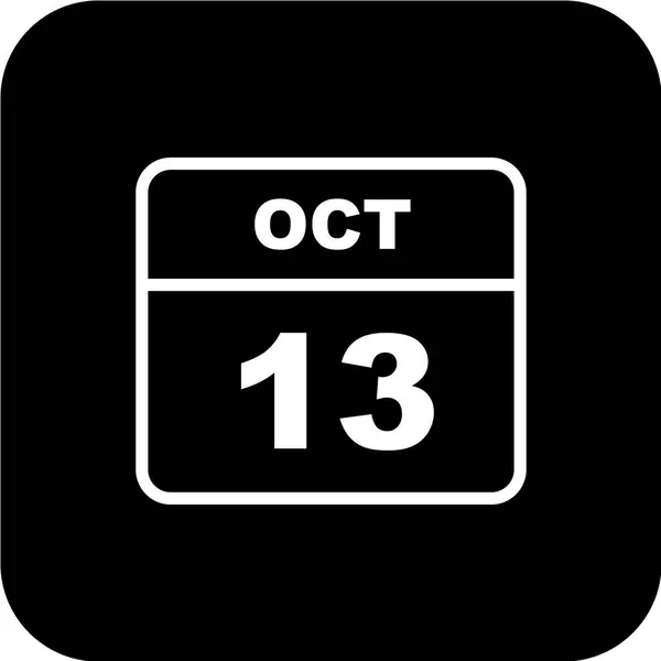 Calendario Con Fecha Octubre — Vector de stock