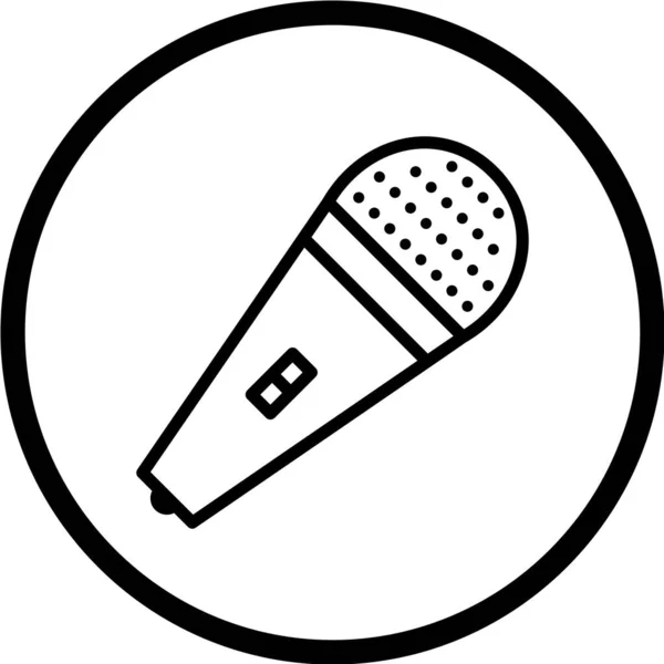 Illustrazione Vettoriale Del Microfono Icona Semplice — Vettoriale Stock