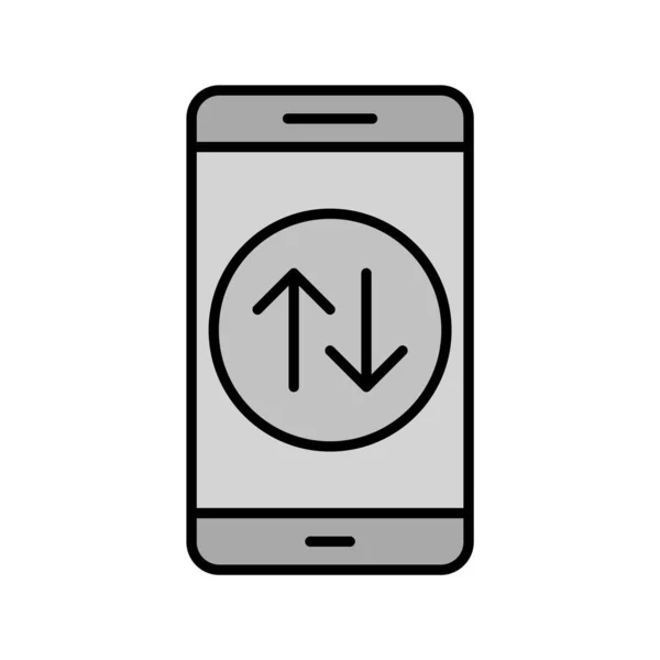 Icône Application Mobile Connexion Données Dans Fond Isolé Style Mode — Image vectorielle