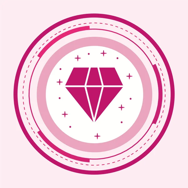Vector Illustration Pink Diamond — Stock Vector