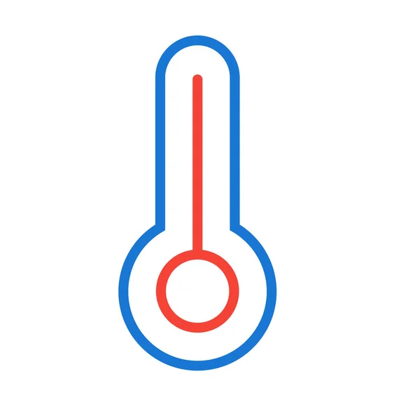 Thermometer Icon Flat Style Isolated White Background — Stock Vector