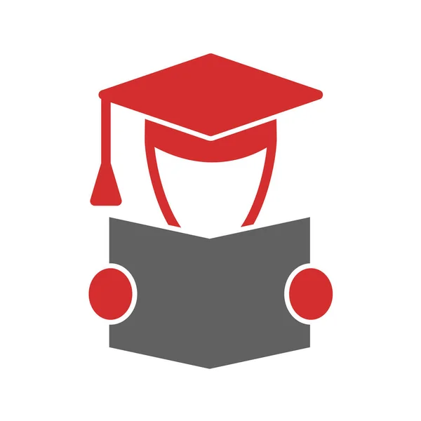 Graduación Tapa Icono Vector Ilustración — Archivo Imágenes Vectoriales