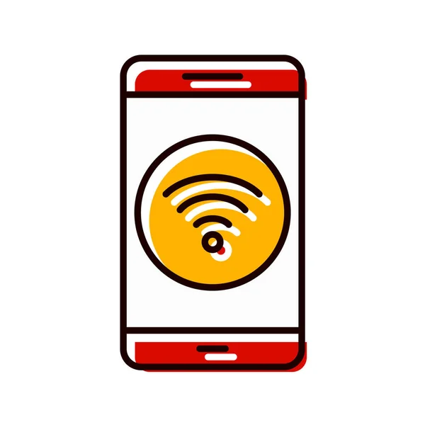 Icona Applicazione Mobile Wifi Stile Alla Moda Isolato Sfondo — Vettoriale Stock