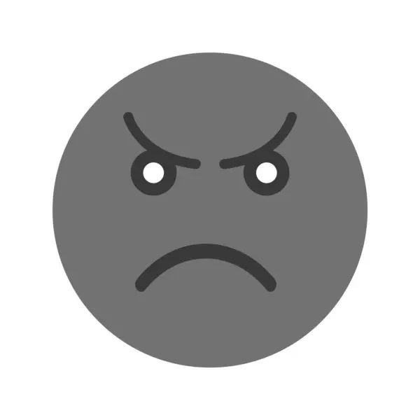 Angry Emoticon Pictogram Trendy Stijl Geïsoleerde Achtergrond — Stockvector