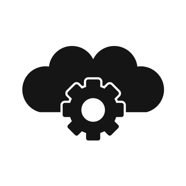 Cloud Gear Cog Vector Illustration Icon — Stock Vector