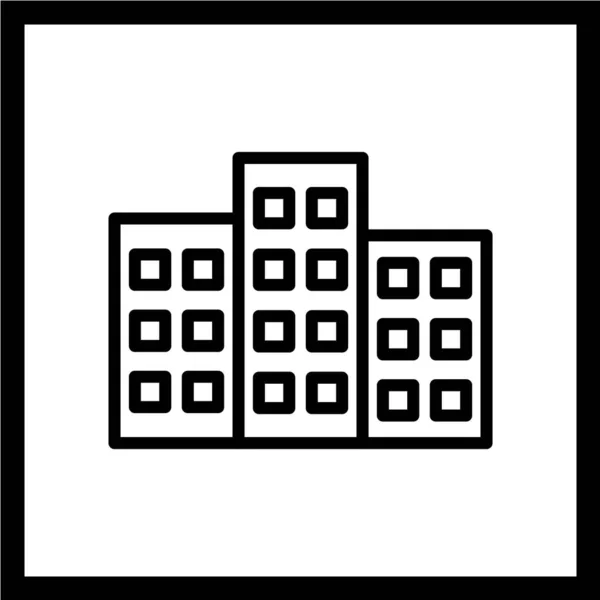 stock vector vector illustration of modern b lack icon building