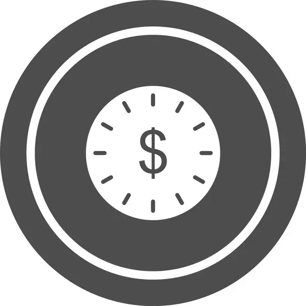 Tijd Geld Pictogram Trendy Stijl Geïsoleerde Achtergrond — Stockvector