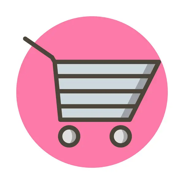 Icono Del Carrito Compras Estilo Moda Fondo Aislado — Archivo Imágenes Vectoriales