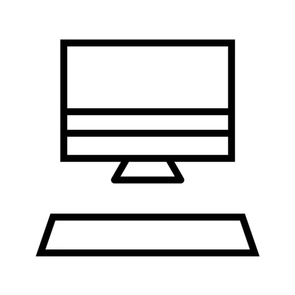 Monitor Teclado Icono Ilustración Vectorial — Archivo Imágenes Vectoriales