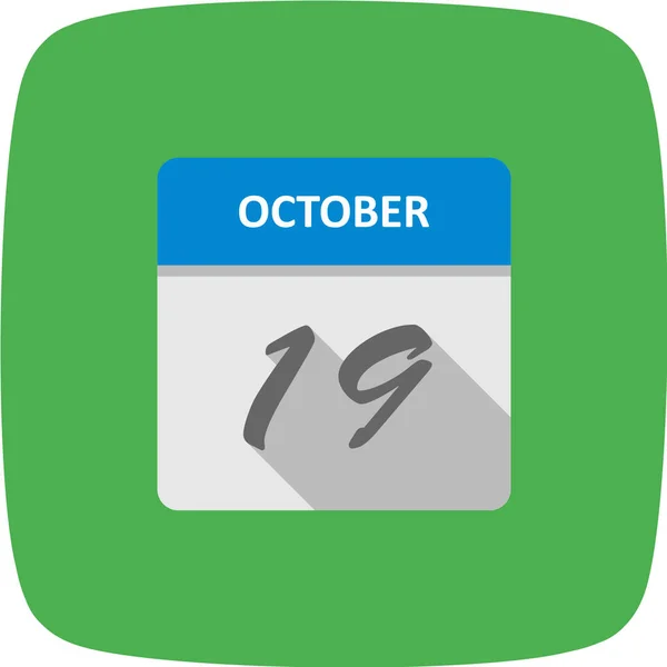 Kalender Met Datum Oktober — Stockvector