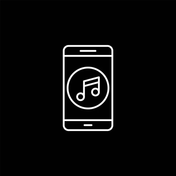 Icono Aplicación Móvil Música Fondo Aislado Estilo Moderno — Vector de stock