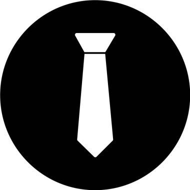 Beyaz arkaplanda siyah kravat simgesi