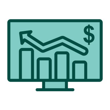 İş Grafiği Simgesi Moda Biçiminde İzole Arkaplan