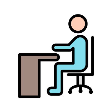 Dizüstü bilgisayar ikonu vektör illüstrasyon tasarımına sahip iş adamı