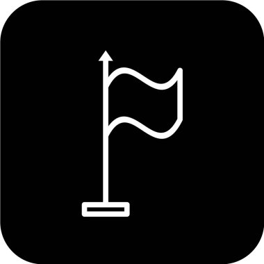 Bayrak, bayrak direğinin vektör illüstrasyonu