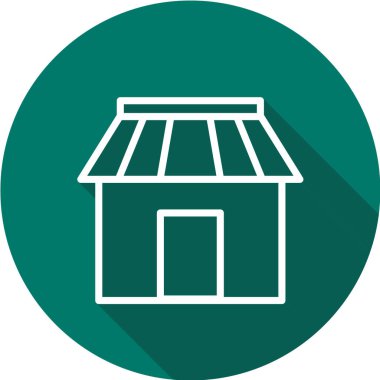 Ev simgesinin modern düz tasarımının vektör çizimi