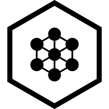 Moda biçimi izole edilmiş arkaplanda molekül simgesi      