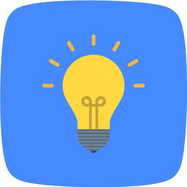 Beyaz arkaplanda düz bir şekilde ampul simgesi