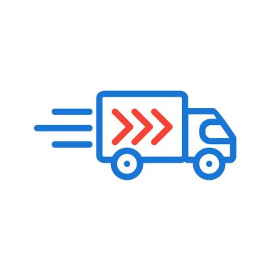 dağıtım kamyonu ikonu vektör çizimi