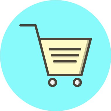 Alışveriş arabası simgesi, vektör illüstrasyonu