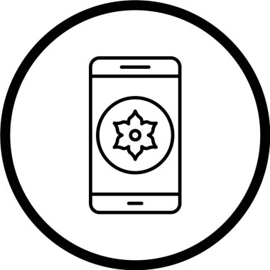 Modern telefon simgesinin vektör illüstrasyonu 