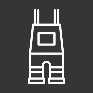  Dungarees Simgesi Moda Biçimli vektör çizimi 