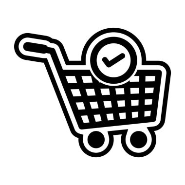 Doğrulanmış Cart Ögeleri Moda Biçimli İzole Arkaplan Simgesi