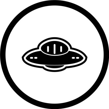 UFO simgesi. Çizgi film tarzı sembol. vektör illüstrasyonu
