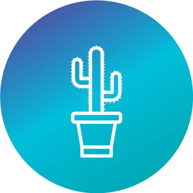 Kaktüs web simgesi vektör illüstrasyonu 