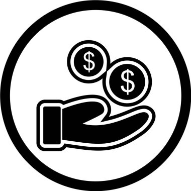 Dolar işareti vektör simgesi.