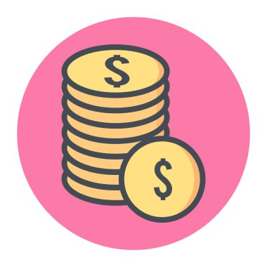 Bozuk Para Simgesi Moda Biçiminde İzole Arkaplan