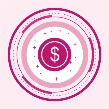 Dolar para ikonu vektör illüstrasyonu