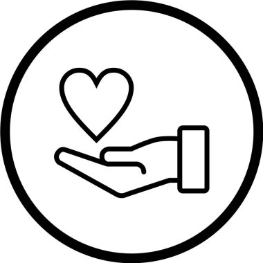 kalp şekli simgesi, vektör illüstrasyonu