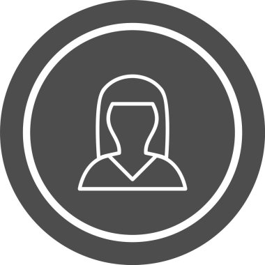 Moda Biçimli İzole Arkaplanda Kadın Avatar Simgesi