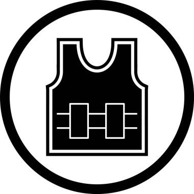 Mermi geçirmez Jecket Simgesi Moda Biçimli İzole Arkaplan