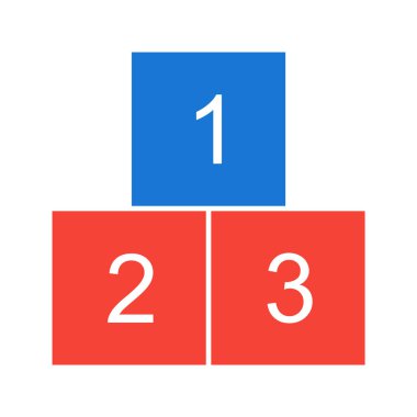 Moda Biçimli 123 Küp Simgesi İzole Arkaplan      
