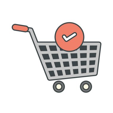 Alışveriş arabası simgesi, vektör illüstrasyonu