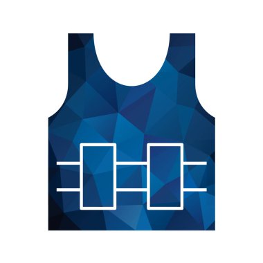 Mavi ceketin basit simgesi, vektör çizimi 